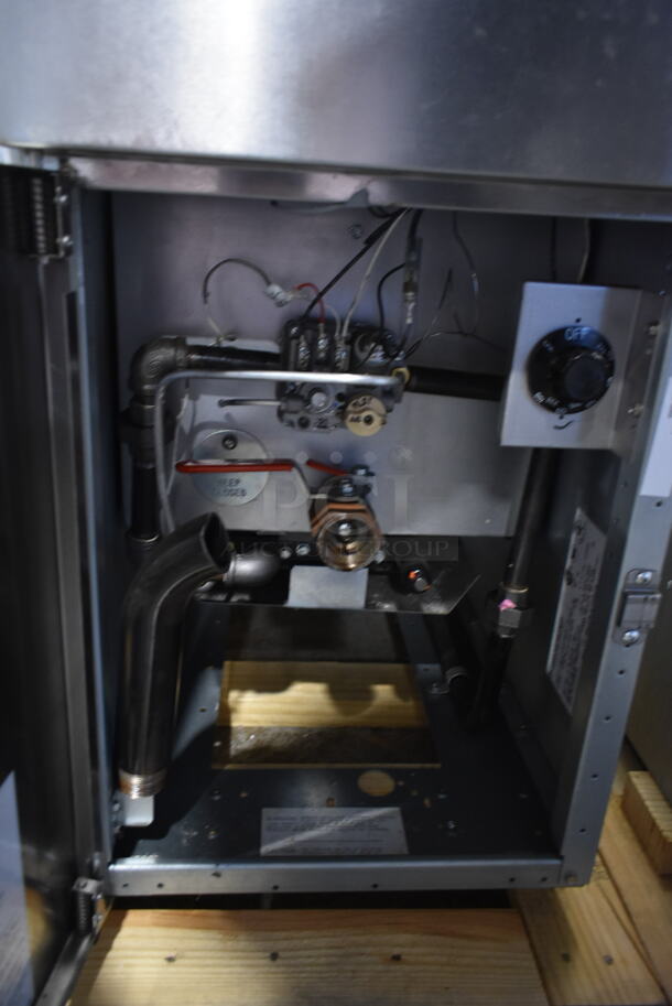 LIKE NEW! 2022 Frymaster GF40SD Stainless Steel Commercial Floor Style Natural Gas Powered Deep Fat Fryer w/ 2 Metal Fry Baskets.  - Image 5 of 9