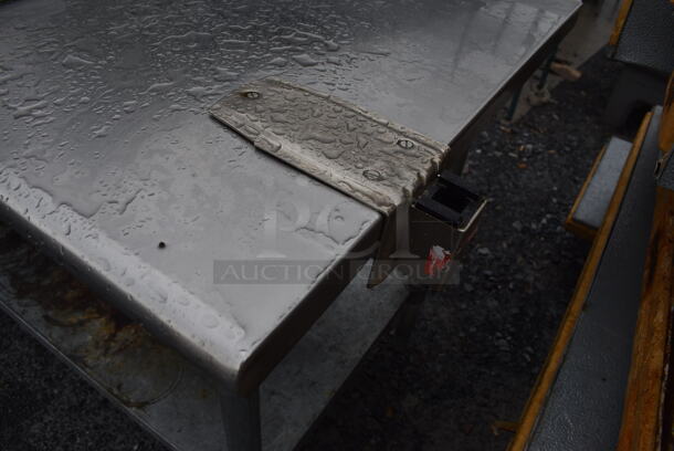 Stainless Steel Table w/ Nemco Vegetable Slicer Mount, Commercial Can Opener Mount and Metal Under Shelf. 50x30x34 - Image 3 of 4