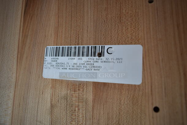 BRAND NEW SCRATCH AND DENT! John Boos DNB08 Wood Top Baker's Tabletop. No Legs.  - Image 5 of 5