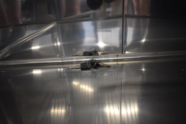 BRAND NEW SCRATCH AND DENT! KoolMore Model RIF-2D-SS Stainless Steel Commercial 2 Door Reach In Freezer w/ Poly Coated Racks and Keys on Commercial Casters. 115 Volts, 1 Phase. 53x33x82. Tested and Working! - Image 8 of 9