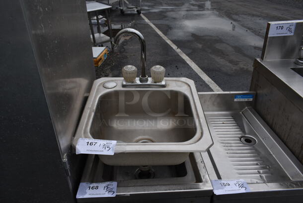 Stainless Steel Commercial Drop In Single Bay Sink w/ Faucet and Handles.  - Image 1 of 3