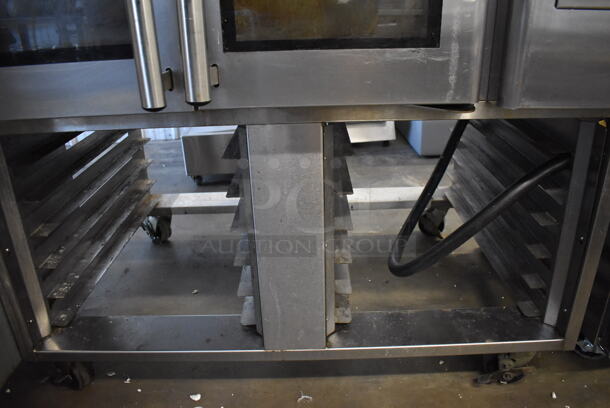 Baxter OV310E Stainless Steel Commercial Floor Style Electric Powered Mini Rotating Rack Oven w/ Lower Pan Rack on Commercial Casters. 208 Volts, 3 Phase. 48x38x78 - Image 8 of 8