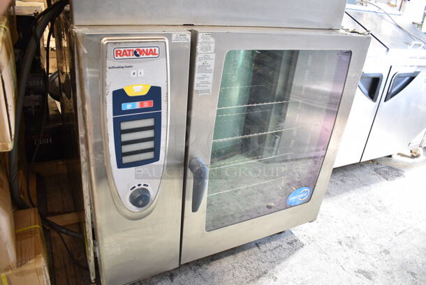 2 Rational Stainless Steel Commercial Natural Gas Powered iCombi Pro Combitherm Convection Ovens on Commercial Casters. Top Model: SCC 62G. Bottom Model: SCC 102G. 120,000 BTU. 2 Times Your Bid! - Image 7 of 10