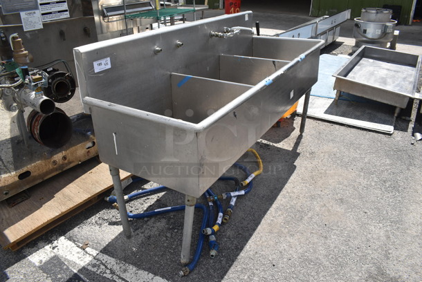 Stainless Steel Commercial 3 Bay Sink w/ Faucet and Handles. Bays 23x23x12 - Image 2 of 8