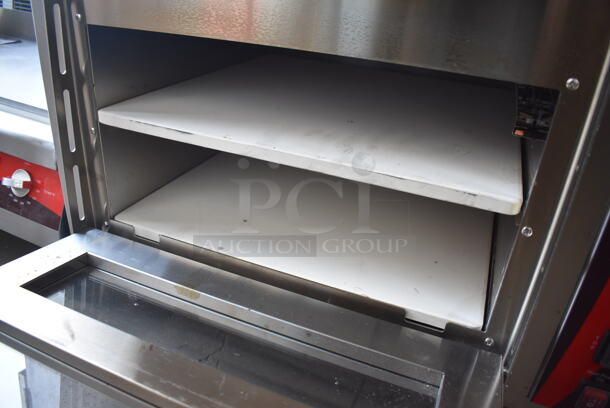 LIKE NEW! Avantco 177DPO18DS Stainless Steel Commercial Countertop Electric Powered Double Deck Countertop Pizza/Bakery Oven w/ Stones. Unit Was Used a Few Times at a Trade Show as a Demonstration. 240 Volts. Tested and Working! - Image 5 of 7