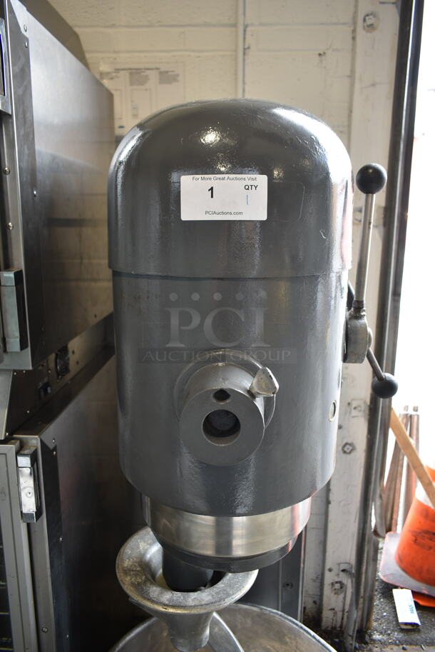 Hobart M 802 Metal Commercial Floor Style 80 Quart Planetary Dough Mixer w/ Metal Mixing Bowl and Dough Hook Attachment. 220 Volts, 3 Phase. - Image 3 of 10