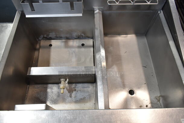 2014 Frymaster GPCRBSC Stainless Steel Commercial Floor Style Natural Gas Powered 2 Bay Pasta Cooker on Commercial Casters. 80,000 BTU.  - Image 3 of 11