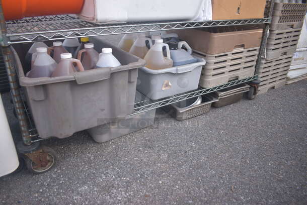 ALL ONE MONEY! Lot of Items Including Open Utility Shelf With Metro Style Shelving, Linens, Orange Salad Spinner With Lid, Trash Can, Dish Caddy, Picture Frames, Toilet Paper, Steel Baking Trays, Circular Steel Tins, AND MORE! BUYER MUST DISMANTLE. PCI CANNOT DISMANTLE FOR SHIPPING. PLEASE CONSIDER FREIGHT CHARGES. - Image 4 of 11