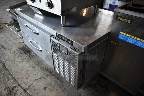 Continental D48GM Stainless Steel Commercial 2 Drawer Chef Base on Commercial Casters. 115 Volts, 1 Phase. Tested and Working! - Image 3 of 9