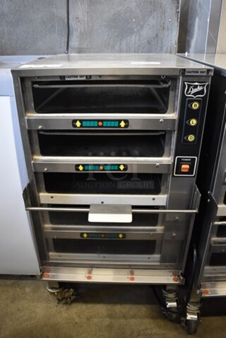 Duke MUHC-51-120 Stainless Steel Commercial Floor Style Dedicated Holding Bin on Portable Cart w/ Commercial Casters. 120 Volts, 1 Phase. 18.5x26x34. Tested and Working!