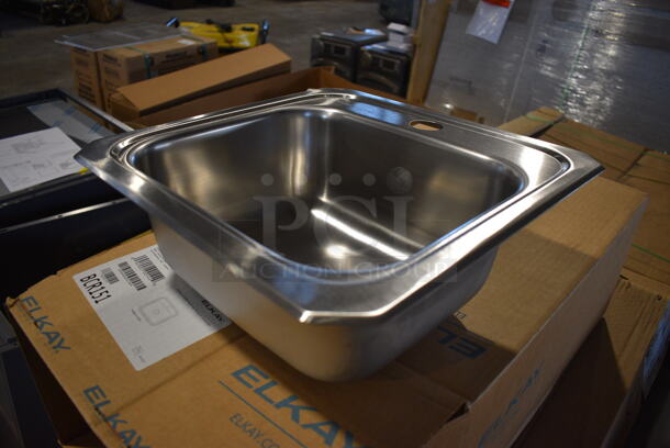 BRAND NEW IN CRATE! Royston Gray Metal Cabinet w/ Single Bay Drop In Sink and Moen Faucet. 18x30x27 - Image 11 of 11