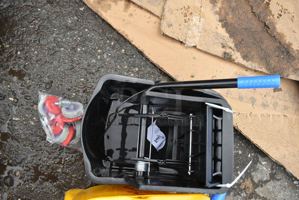 BRAND NEW SCRATCH AND DENT! Lavex Black Poly Mop Bucket w/ Wringing Attachment.  - Image 2 of 5