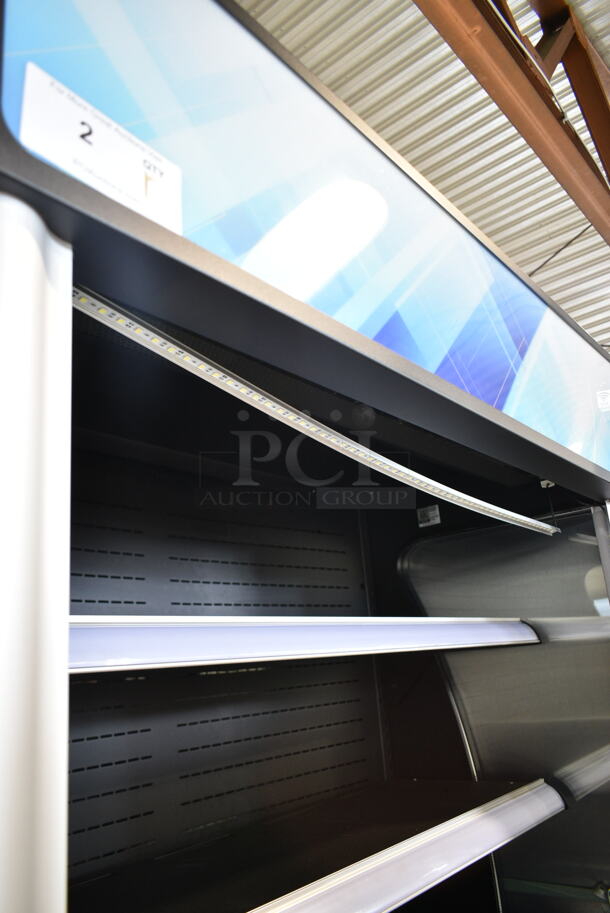 BRAND NEW SCRATCH AND DENT! 2023 Avantco MDR-2GD-35C Metal Commercial 46" Black Refrigerated Air Curtain Grab N Go Merchandiser. See Pictures for Broken Glass Pane. 115 Volts, 1 Phase. Tested and Working! - Image 4 of 8