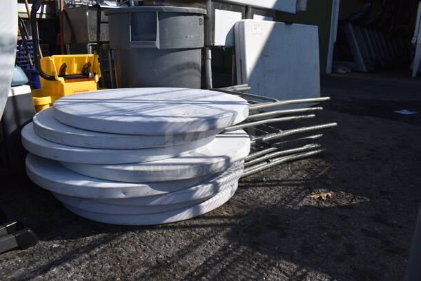 8 White Round Folding Tables. 31x31x44. 8 Times Your Bid! - Image 2 of 5