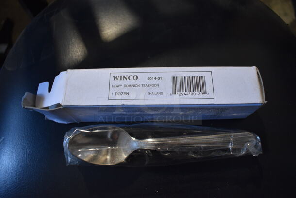 48 BRAND NEW IN BOX! Winco 0014-01 Metal Heavy Dominion Teaspoons. 6