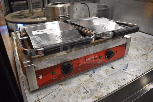 Avantco 177P85S Stainless Steel Commercial Countertop Electric Powered Double Panini Press. 120 Volts, 1 Phase. 23x15x9. Tested and Working! - Image 4 of 6