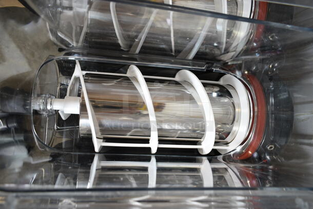 BRAND NEW SCRATCH AND DENT! Narvon SM3 Stainless Steel Commercial Triple 3 Gallon Pourover Granita / Slushy / Frozen Beverage Dispenser. Has Different Lids Than Gallery. 115 Volts, 1 Phase. Tested and Working! - Image 7 of 10