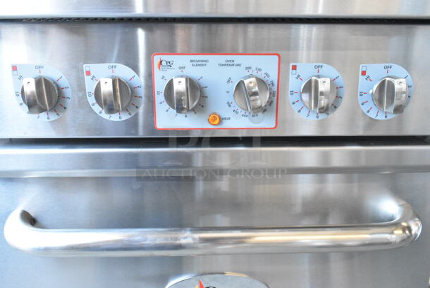 BRAND NEW SCRATCH AND DENT! Cooking Performance Group CPG 351ER24SC Stainless Steel Commercial 24" 4-Burner Electric Range with Space Saver Oven. 208 Volts, 3 Phase. - Image 7 of 10