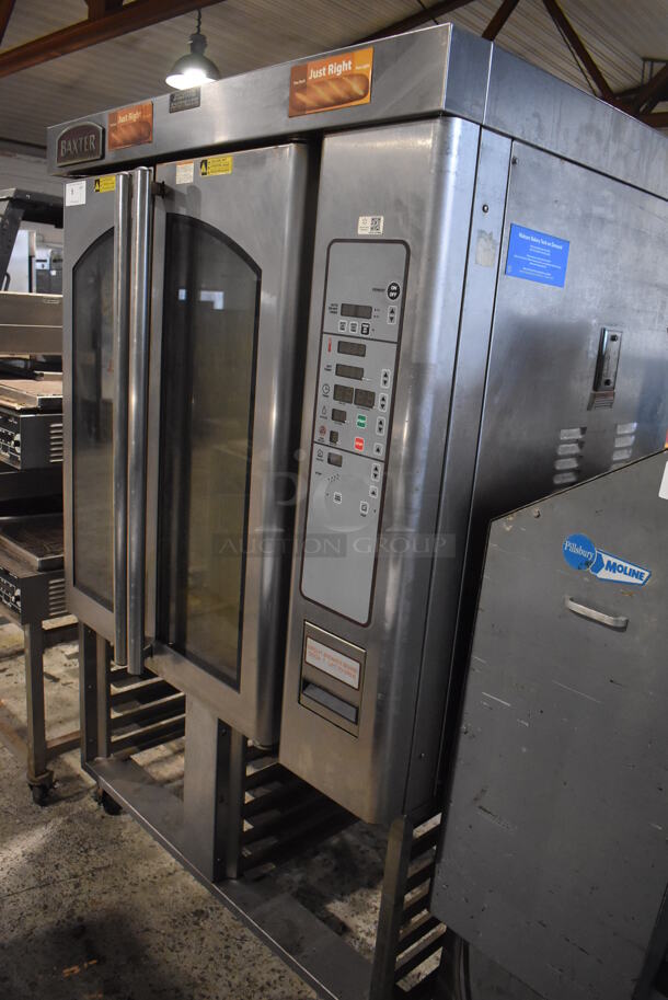 Baxter OV310E Stainless Steel Commercial Floor Style Electric Powered Mini Rotating Rack Oven w/ Pan Rack on Commercial Casters. 208 Volts, 3 Phase. 48x36x75 - Image 7 of 11