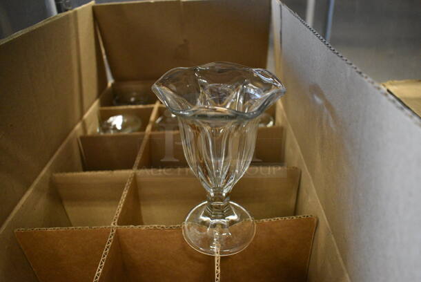 25 BRAND NEW IN BOX! Anchor 5.5 oz Tulip Sundae Glasses. 3.75x3.75x6. 25 Times Your Bid!
