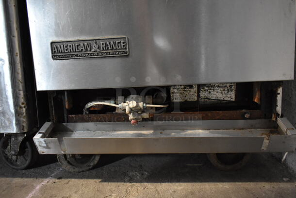 American Range AR-4 Stainless Steel Commercial Natural Gas Powered 4 Burner Range w/ Oven and Back Splash on Commercial Casters. - Image 5 of 6