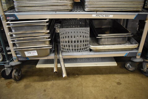 ALL ONE MONEY! Tier Lot of Various Items Including Stainless Steel Drop In Bins and Metal Baking Pans. Includes 1/1x4