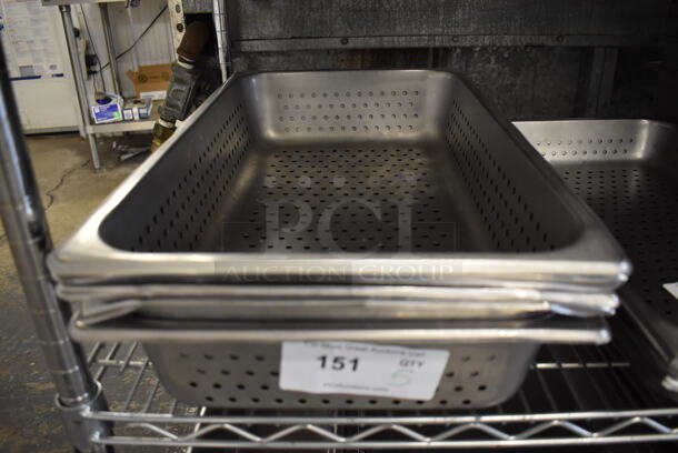 5 Perforated Stainless Steel Full Size Drop In Bins. 1/1x4. 5 Times Your Bid! - Image 1 of 4