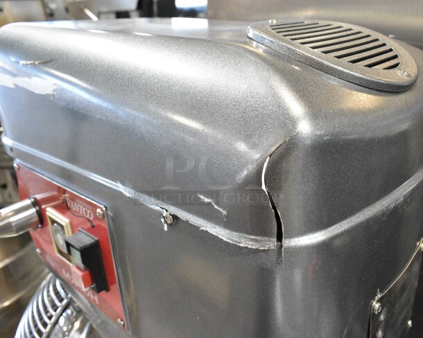 BRAND NEW SCRATCH AND DENT! Avantco 177MX40H Metal Commercial Floor Style 40 Qt. Planetary Floor Mixer w/ Stainless Steel Mixing Bowl, Bowl Guard, Dough Hook, Paddle and Whisk Attachments. 240 Volts, 1 Phase.  - Image 10 of 11