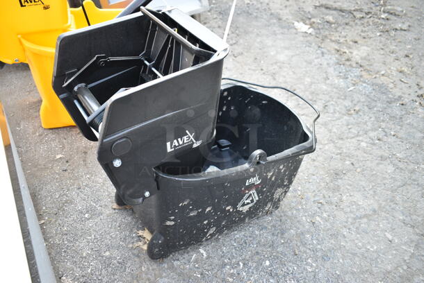 BRAND NEW SCRATCH AND DENT! Lavex Black Poly Mop Bucket w/ Wringing Attachment.  - Image 5 of 5