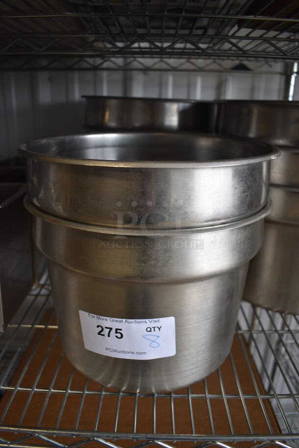 8 Stainless Steel Cylindrical Drop In Bins. 11.5x11.5x8. 8 Times Your Bid! - Image 2 of 2