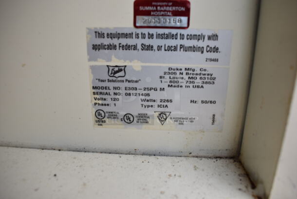 Duke E303-25PG M 3 Bay Hot Food Well w/ Sneeze Guard on Commercial Casters. 120 Volt. Cannot Test Due To Plug Style - Image 5 of 5