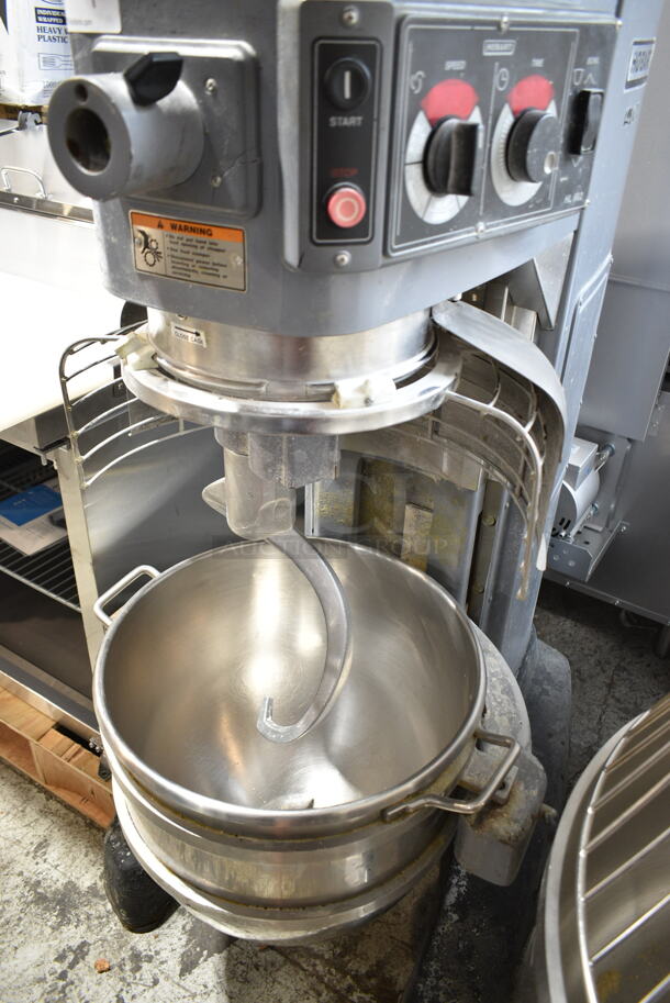 Hobart Legacy HL662 Metal Commercial Floor Style 60 Quart Planetary Dough Mixer w/ Stainless Steel Mixing Bowl, Bowl Guard, Paddle and Dough Hook Attachments. 208-240 Volts, 1/3 Phase.  - Image 3 of 9