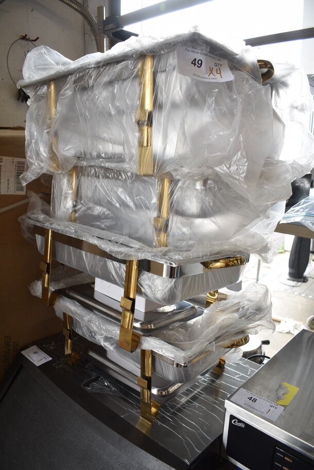 4 BRAND NEW SCRATCH AND DENT! Stainless Steel Countertop Chafer w/ Drop In and Lid. 4 Times Your Bid! - Image 2 of 6