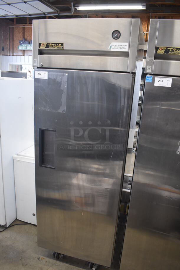 2010 True TG1R-1S Stainless Steel Commercial Single Door Reach In Cooler w/ Poly Coated Racks on Commercial Casters. 115 Volts, 1 Phase. 29x35x83. Tested and Working! - Image 2 of 5