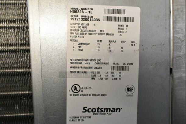 2019 Scotsman N0622A-1E Stainless Steel Ice Head on BRAND NEW! 2024 Scotsman ICS730-A Ice Bin. 115 Volts, 1 Phase.  - Image 7 of 10