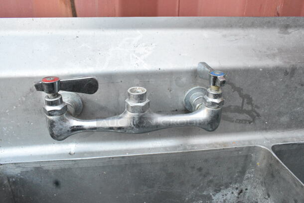 Stainless Steel Commercial 3 Bay Sink w/ Handles.  - Image 6 of 6