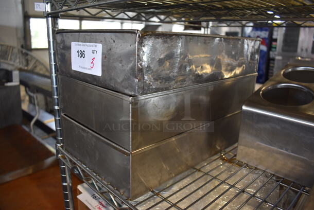 3 Stainless Steel Silverware Bins. 10x17x3.5. 3 Times Your Bid! - Image 2 of 3
