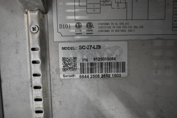 Universal Coolers SC-27-LBI Stainless Steel Commercial Single Door Undercounter Cooler. 115 Volts, 1 Phase. Tested and Powers On But Does Not Get Cold - Image 3 of 3
