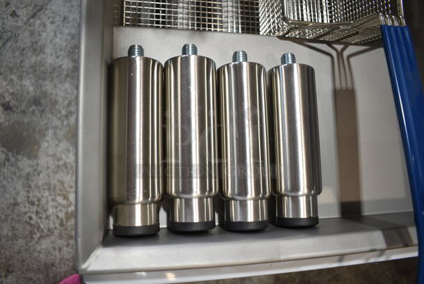 BRAND NEW SCRATCH AND DENT! Imperial IFS-40 Stainless Steel Commercial Floor Style Natural Gas Powered Deep Fat Fryer w/ 2 Metal Fry Baskets. Does Not Have Back Panel. 105,000 BTU.  - Image 4 of 8