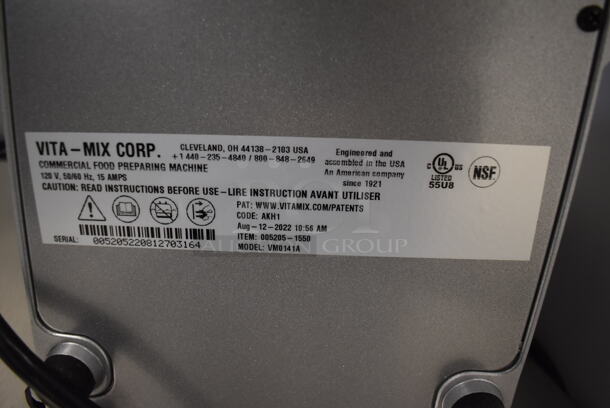 BRAND NEW! 2022 Vitamix VM0141A 5205 XL 4.2 hp Variable Speed Blender with 1.5 Gallon Container. 120 Volts, 1 Phase. 8x19x21. Tested and Working! - Image 8 of 9