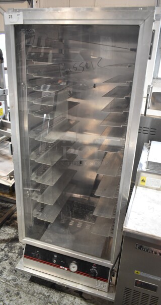 BevLes PICA70-32-A Metal Commercial Proofing Cabinet on Commercial Casters. 120 Volts, 1 Phase. Tested and Powers On But Does Not Get Warm
