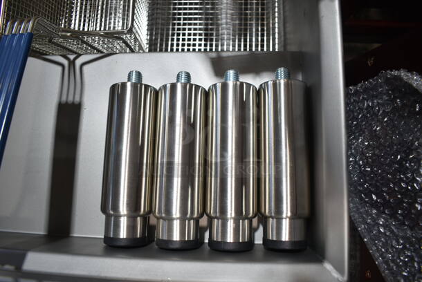 BRAND NEW SCRATCH AND DENT! Imperial IFS-40 Stainless Steel Commercial Floor Style Natural Gas Powered Deep Fat Fryer w/ 2 Metal Fry Baskets. Does Not Have Back Panel. 105,000 BTU.  - Image 3 of 7