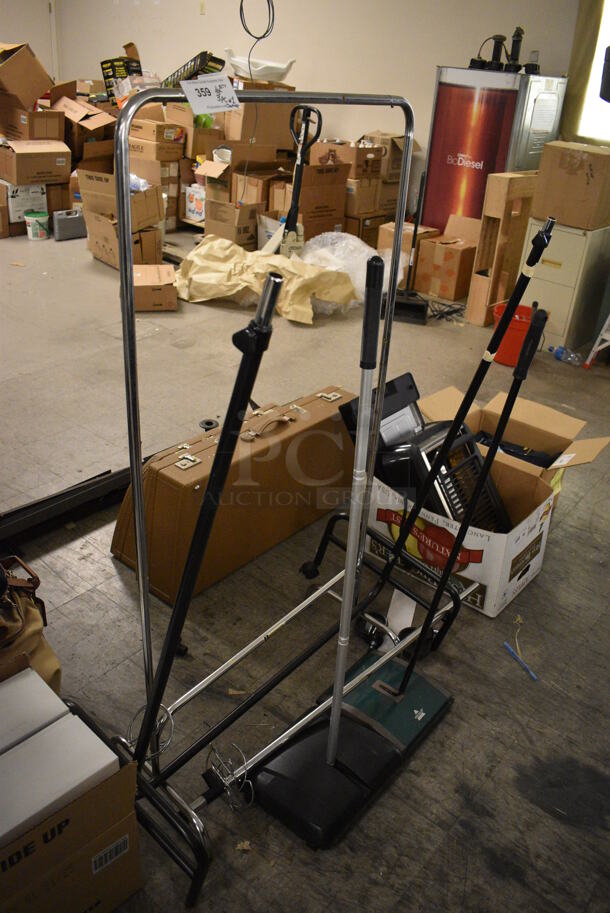 ALL ONE MONEY! Lot of 2 Floor Sweepers and 3 Metal Racks - Image 3 of 4