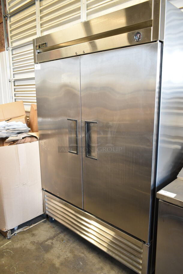 True T-49F Stainless Steel Commercial 2 Door Reach In Freezer w/ Poly Coated Racks on Commercial Casters. 115 Volts, 1 Phase. Tested and Powers On But Does Not Get Cold - Image 1 of 5