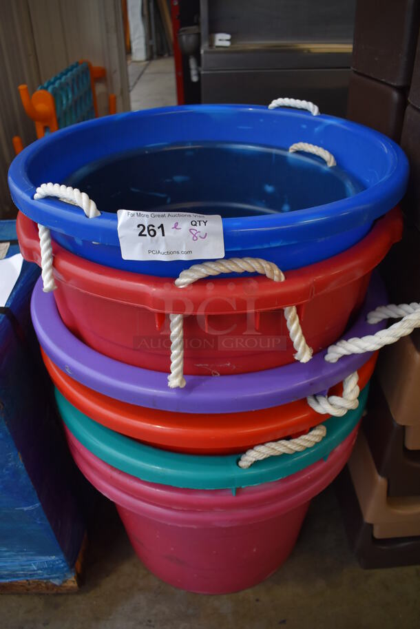 ALL ONE MONEY! Lot of 8 Various Poly Bins. Includes 22x22x16 - Image 1 of 3