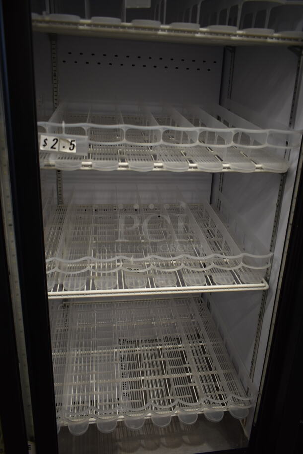 QBD ENERGY STAR Metal Commercial 2 Door Reach In Cooler Merchandiser w/ Poly Coated Racks and Drink Sliders. 115 Volts, 1 Phase. Tested and Working! - Image 9 of 9