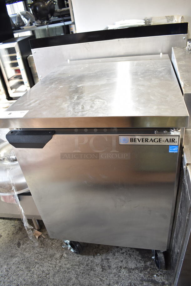 BRAND NEW SCRATCH AND DENT! Beverage Air WTF24AHC Stainless Steel Commercial Single Door Work Top Freezer on Commercial Casters. 115 Volts, 1 Phase. Tested and Working! - Image 2 of 6