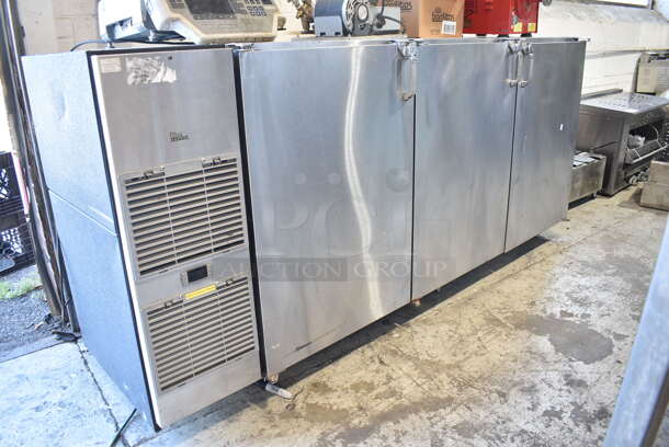 Glastender BB84-L1-SNH(LLR) Stainless Steel Commercial 3 Door Back Bar Cooler. 115 Volts, 1 Phase. Tested and Working!
 - Image 2 of 6