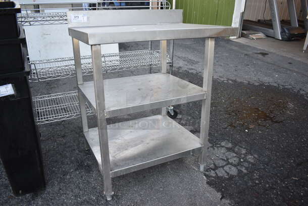 Stainless Steel Table w/ 2 Under Shelves and Back Splash. 34x24x40 - Image 6 of 6