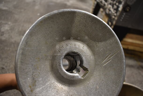 ALL ONE MONEY! Lot of Metal Mixing Bowl, Hobart VMLH60E 60 Quart Dough Hook Attachment and Hobart VHLH60D 60 Quart Whisk Attachment.  - Image 7 of 7